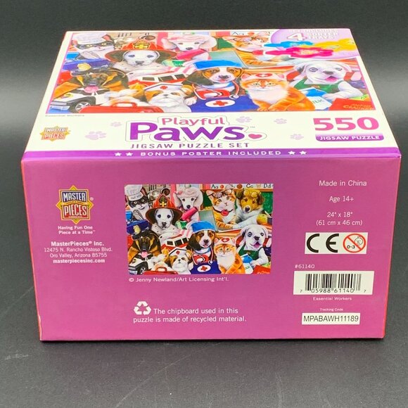Playful Paws Jigsaw Puzzle 550 Piece Puppies Dogs 4 Sorter Trays Poster - Picture 7 of 7